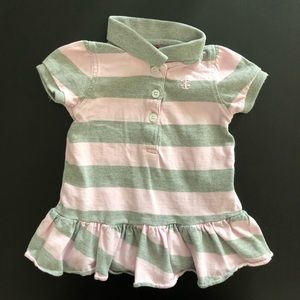 IZOD Pink & Gray Striped Dress Size 3-6M